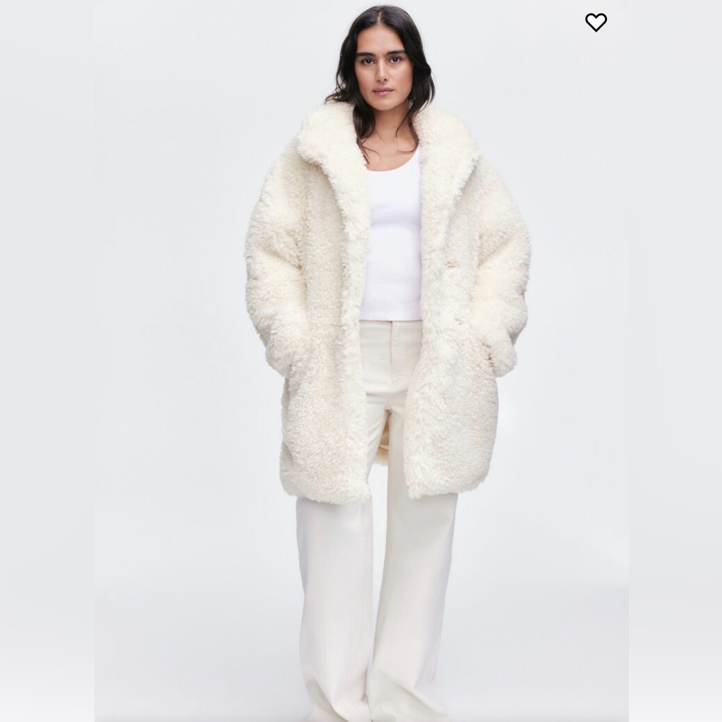 Nwt Cream Teddy Bear Coat Size Small